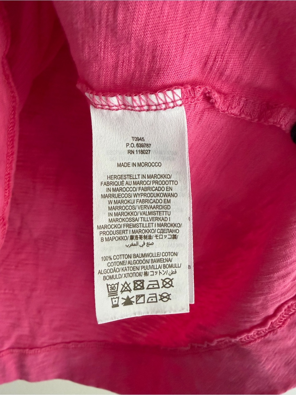 Boden Pink 100% Cotton Knit 3/4 Sleeve Peasant Blouse Size L - Picture 6 of 7